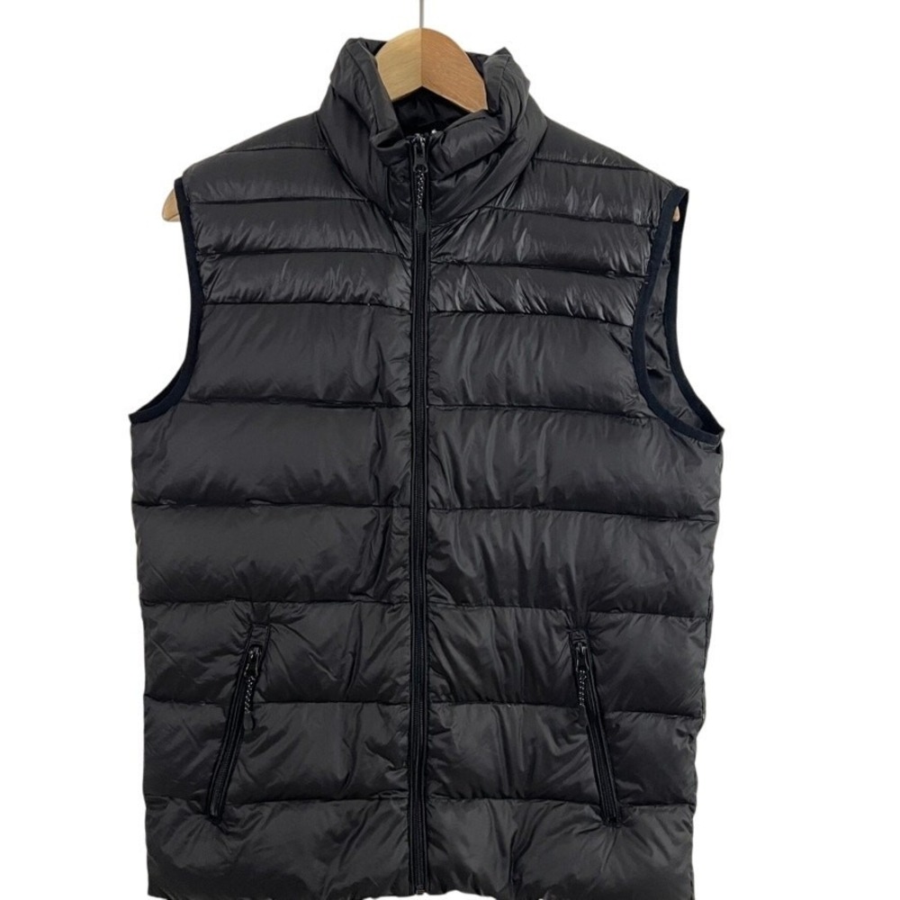 Saks Fifth Avenue Premium Down Vest Shiny Black Men Size Small